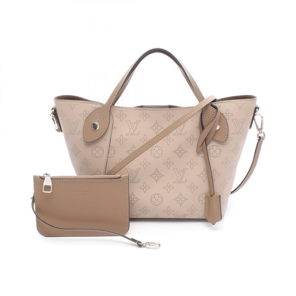 Louis Vuitton Hina Handbag Leather Mahina Beige Cream